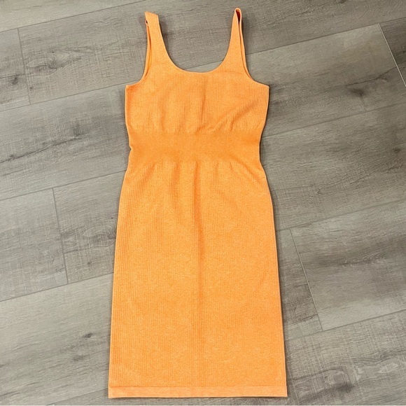 Balance Athletica Sport Tank Dress Glow‎ Orange Ribbed Sz XS Bodycon Read Beach - Picture 1 of 6